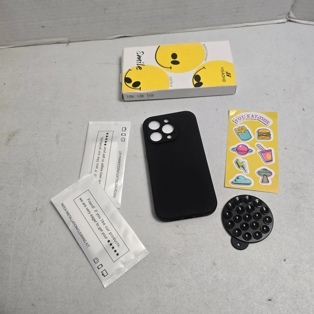 HSAOHD Silicone Case for iPhone 14 Pro 6.1 Black Protective Cover